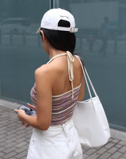 【絕美配色~】Mixed-Colour Striped Halter Top