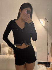 【吸睛小性感V領Top✨】Sunna V-Neck Solid Top
