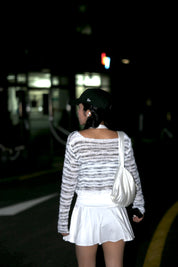 Double Ribbon Pleated Skirt