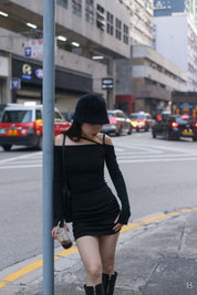 【情人節首選💞】V Straps Off Shoulder Solid Dress
