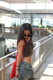 【水洗色Halter Top~】Vintage Washed Button Front Halter Top