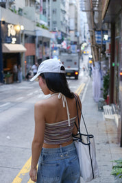 【絕美配色！】Mixed-Colour Striped Halter Top