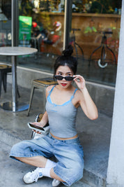 #T236【✔️PAD｜背心2件套】2 Pcs Solid Cami Bra Top