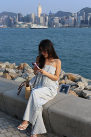 【夏日背心闊腳褲套裝🩵】Solid Cami Top With Wide Leg Pants Set