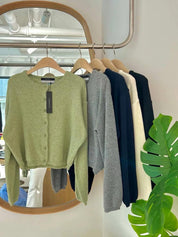 【圓領針織小外套🐰】Cashmere Basic Solid Round Neck Cardigan