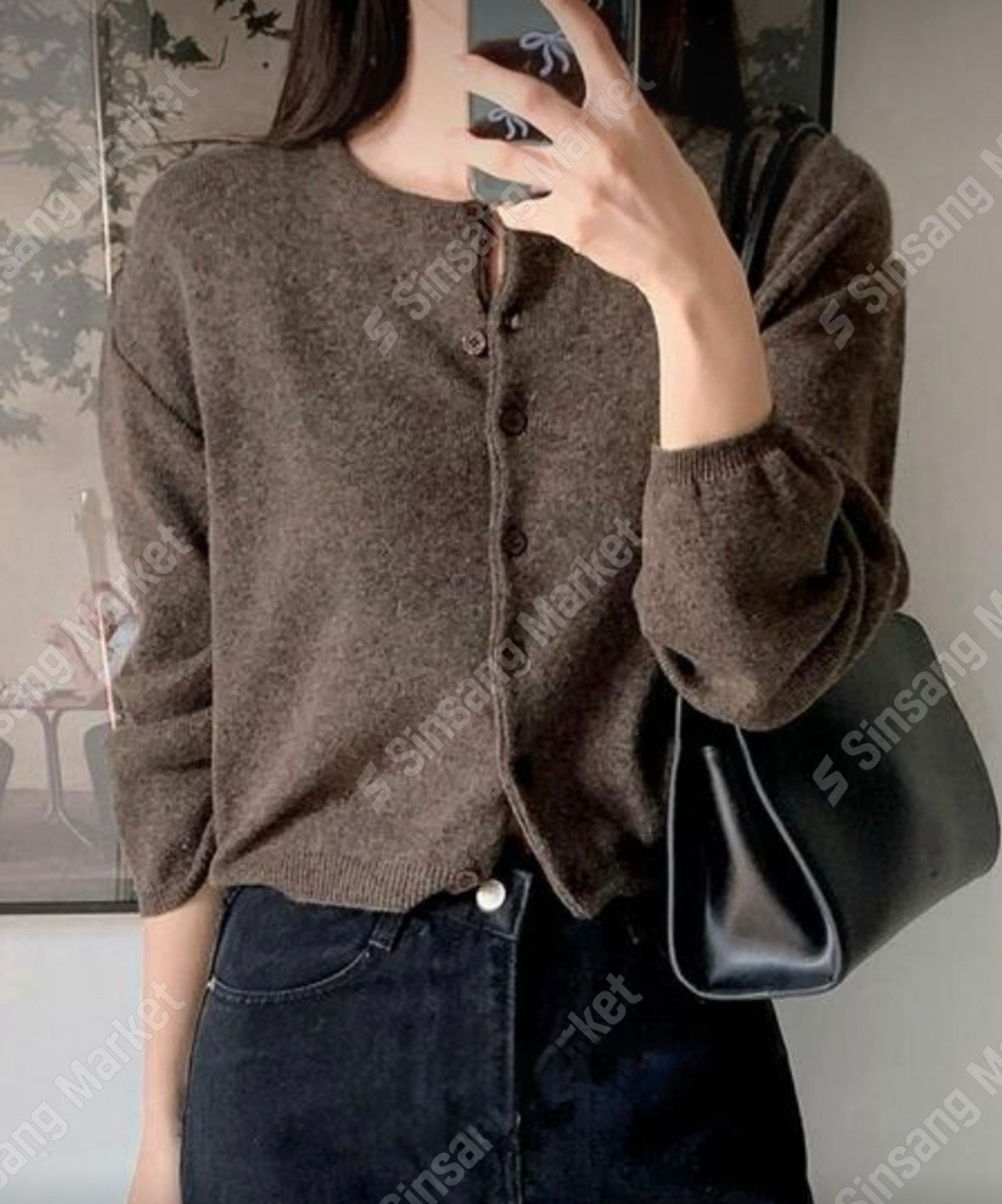 【圓領針織小外套🐰】Cashmere Basic Solid Round Neck Cardigan