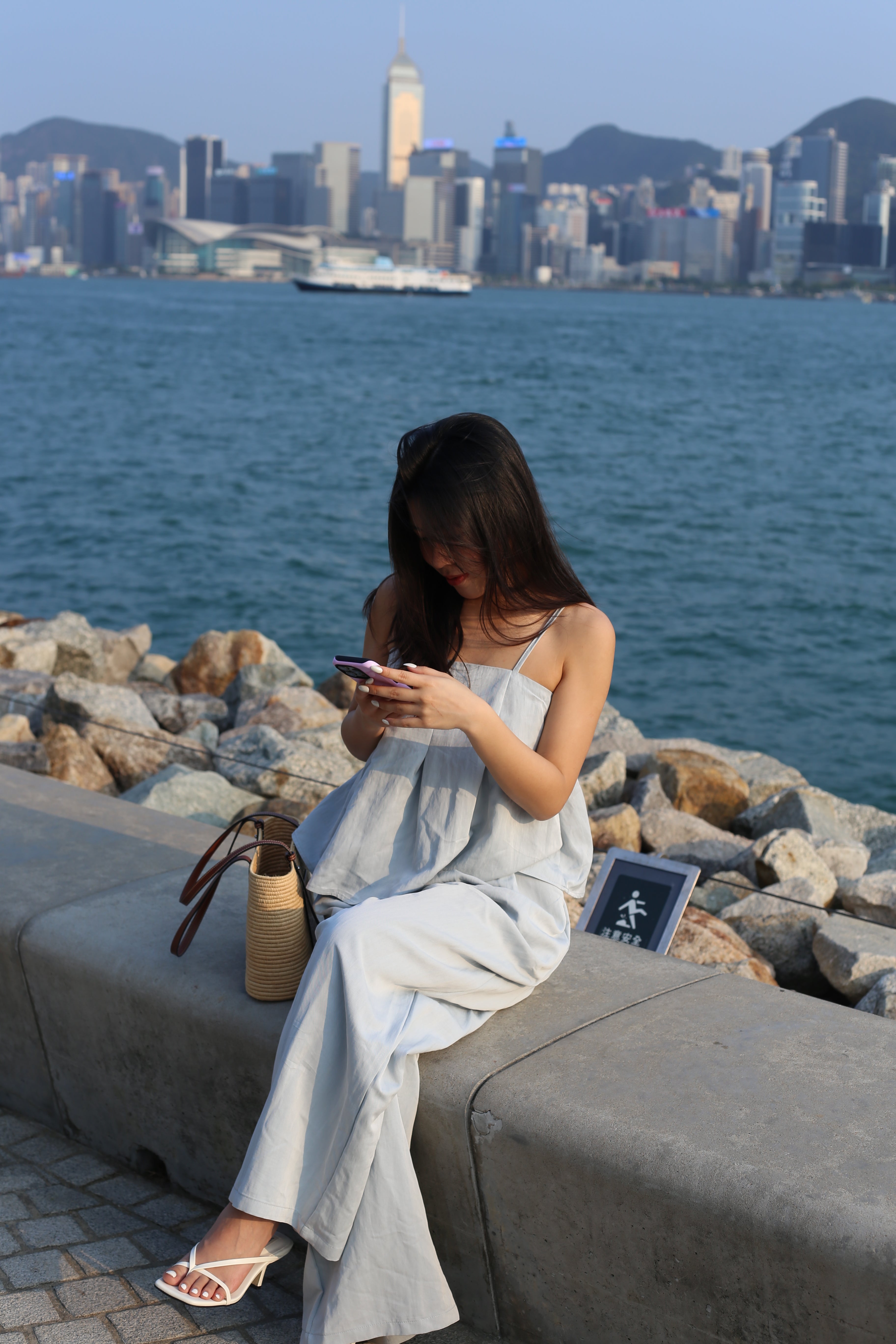 【夏日背心闊腳褲套裝🩵】Solid Cami Top With Wide Leg Pants Set