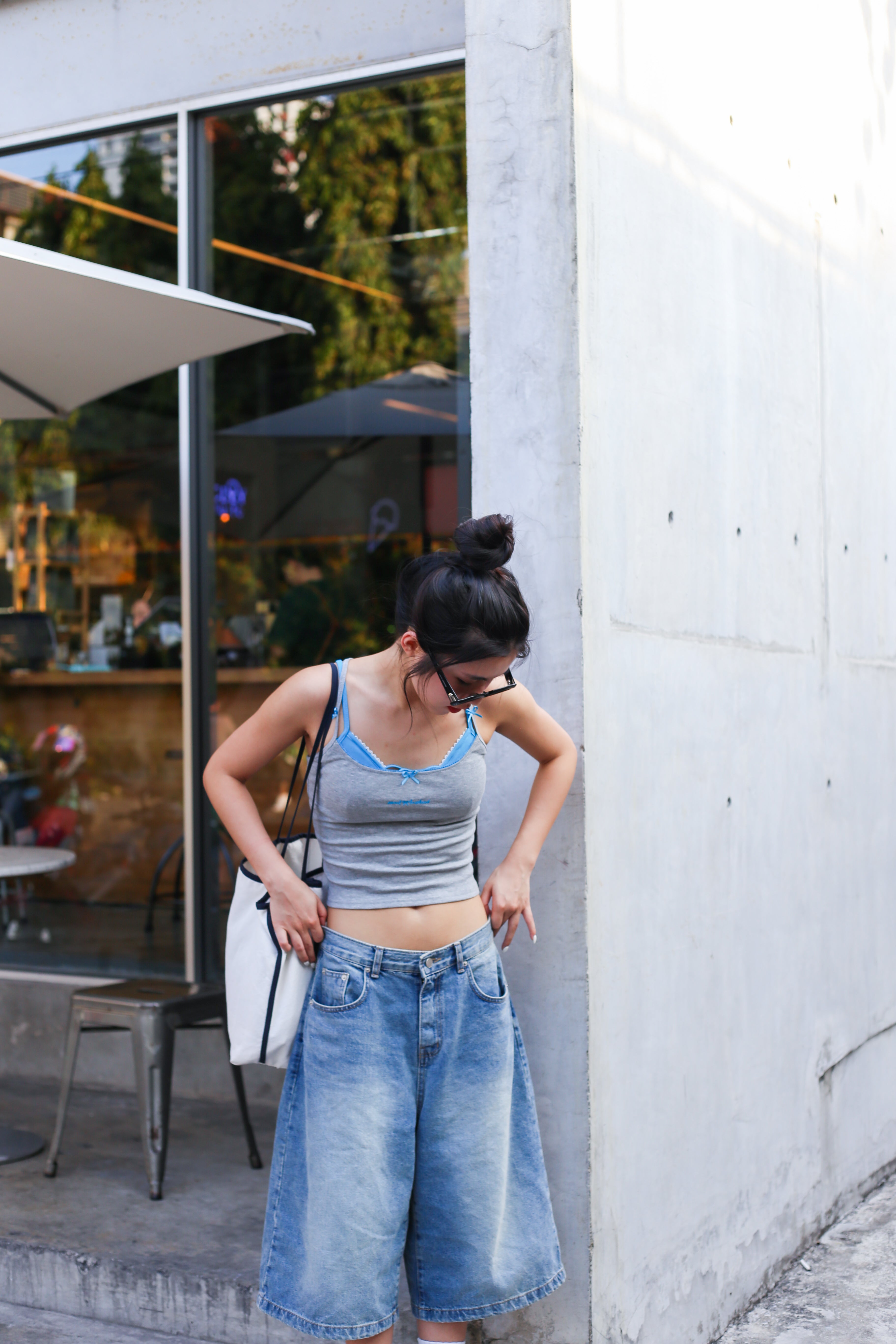 #T236【✔️PAD｜背心2件套】2 Pcs Solid Cami Bra Top