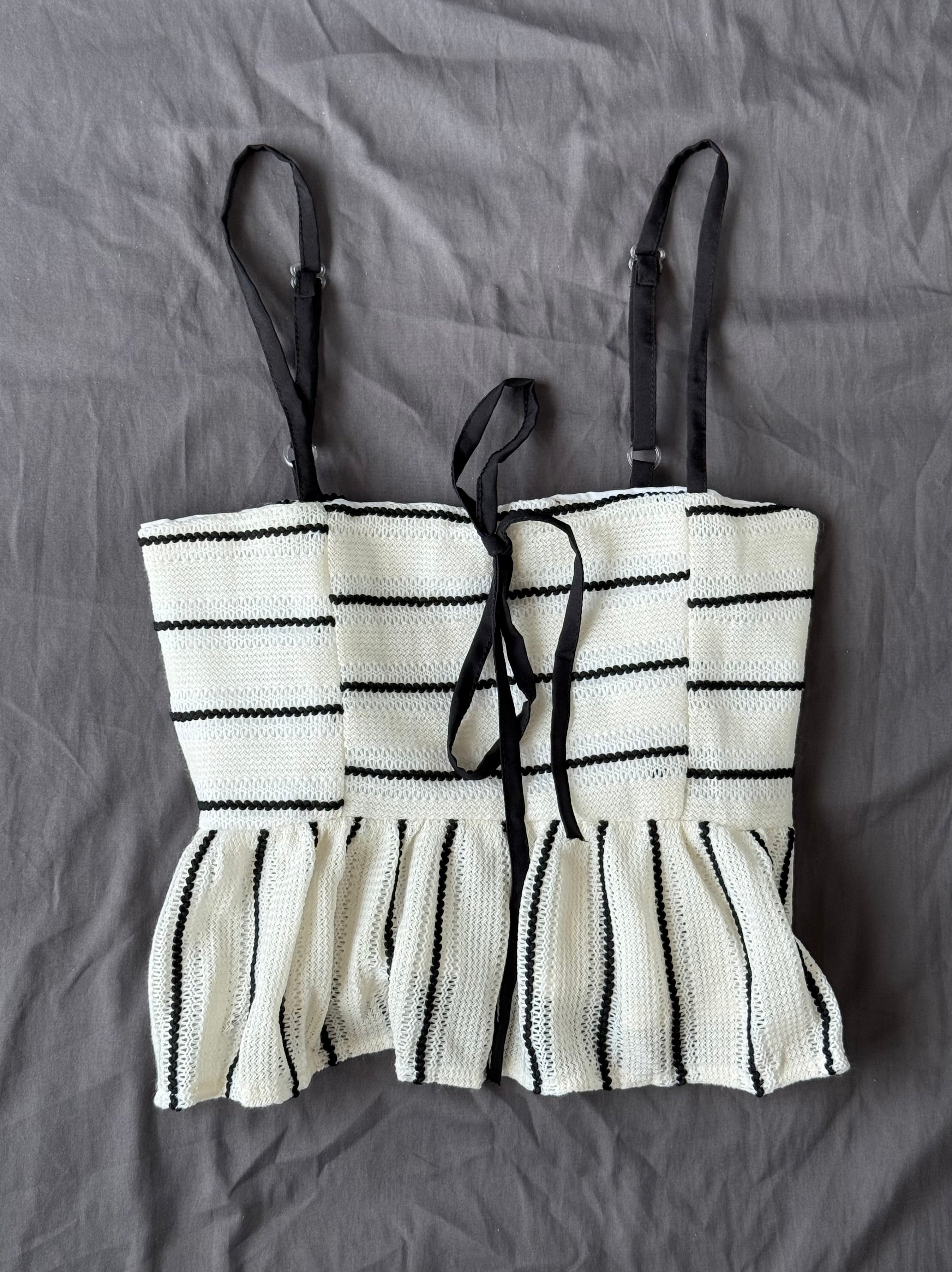 #T237【高質背心仔！】Striped Ruffle Cami Top