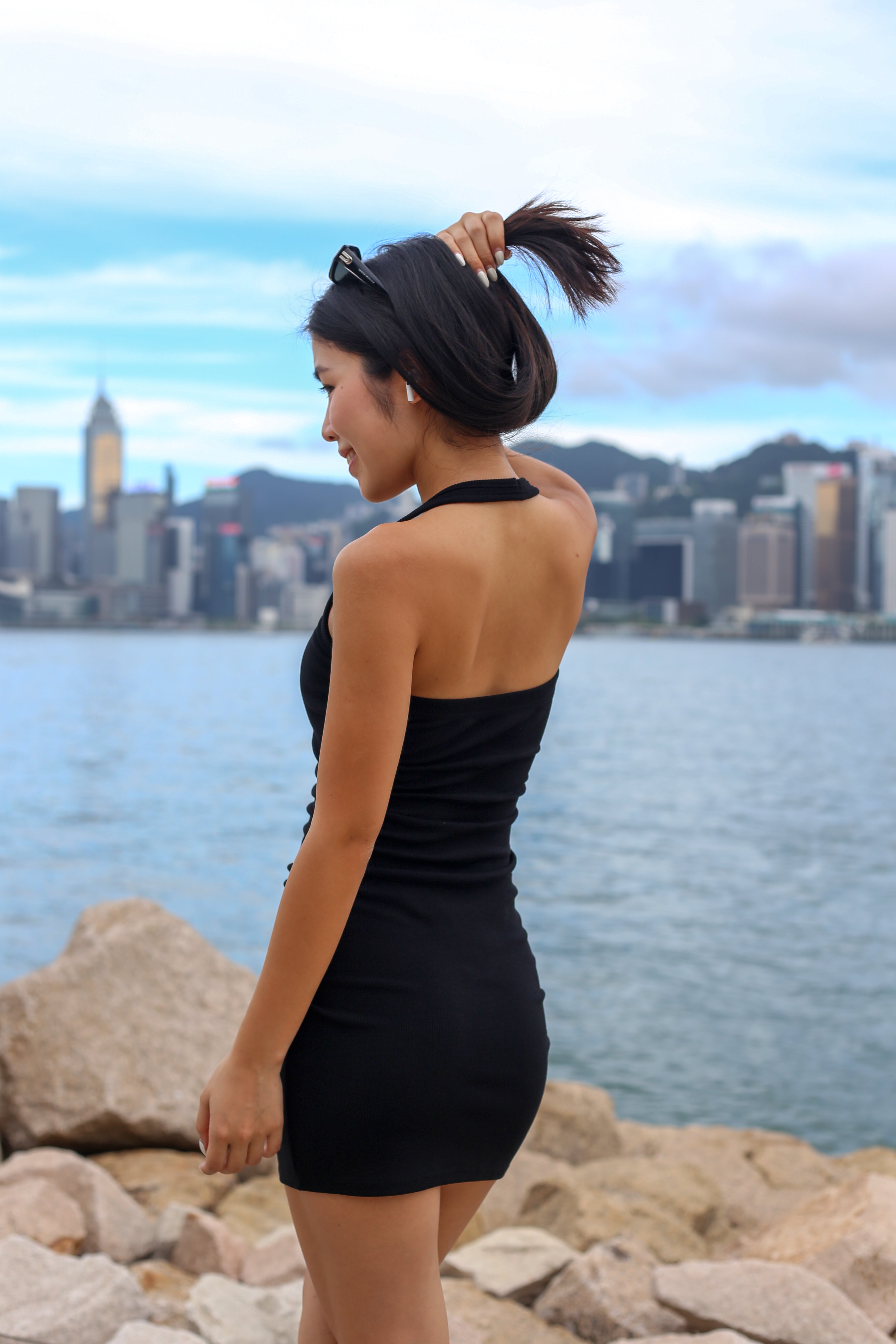 【✔️PAD｜Halter Neck設計】Basic Solid Halter Neck Padded Mini Dress