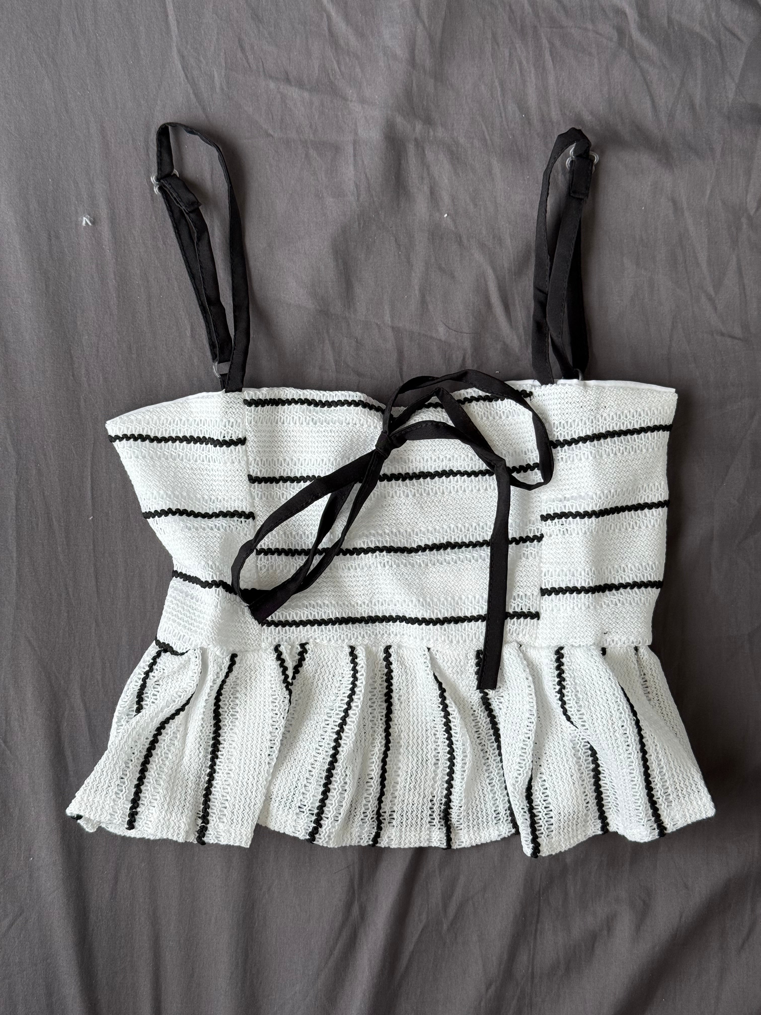 #T237【高質背心仔！】Striped Ruffle Cami Top
