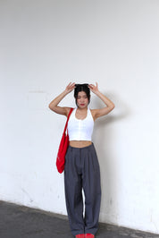 #T238【衣櫃必備背心】Basic Solid Button Front Halter Top