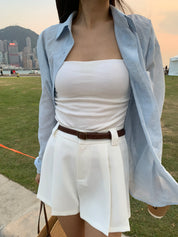 【夏日清爽小白褲】Cozy Lil White Shorts
