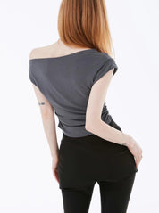 【大熱必入款式！】Basic Solid Twisted Shoulder Top