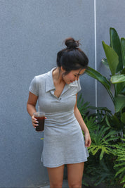 【歐美風Polo連身短裙】Basic Solid Polo Mini Dress