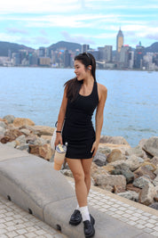 【✔️PAD｜Halter Neck設計】Basic Solid Halter Neck Padded Mini Dress