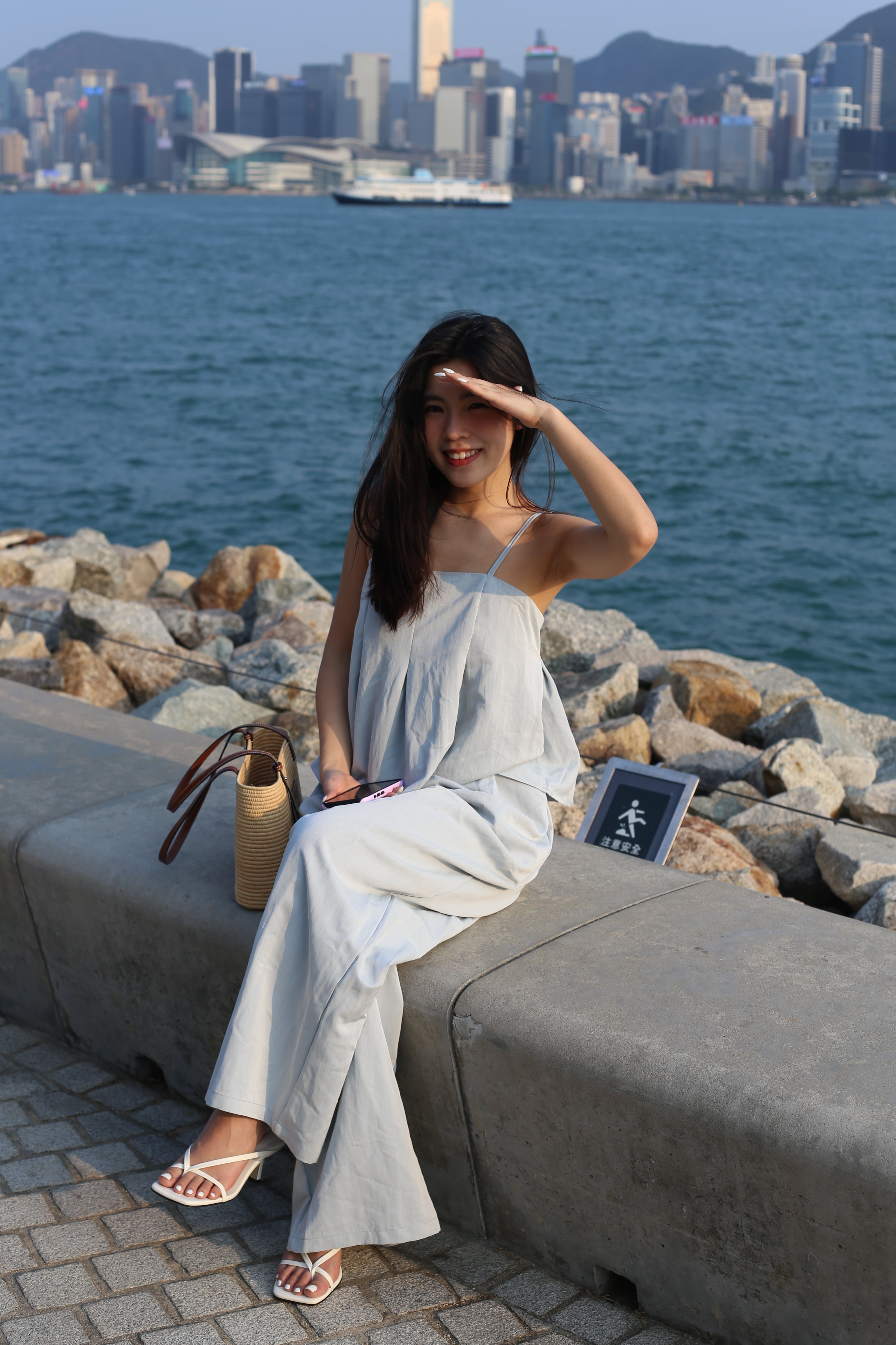 【夏日背心闊腳褲套裝🩵】Solid Cami Top With Wide Leg Pants Set