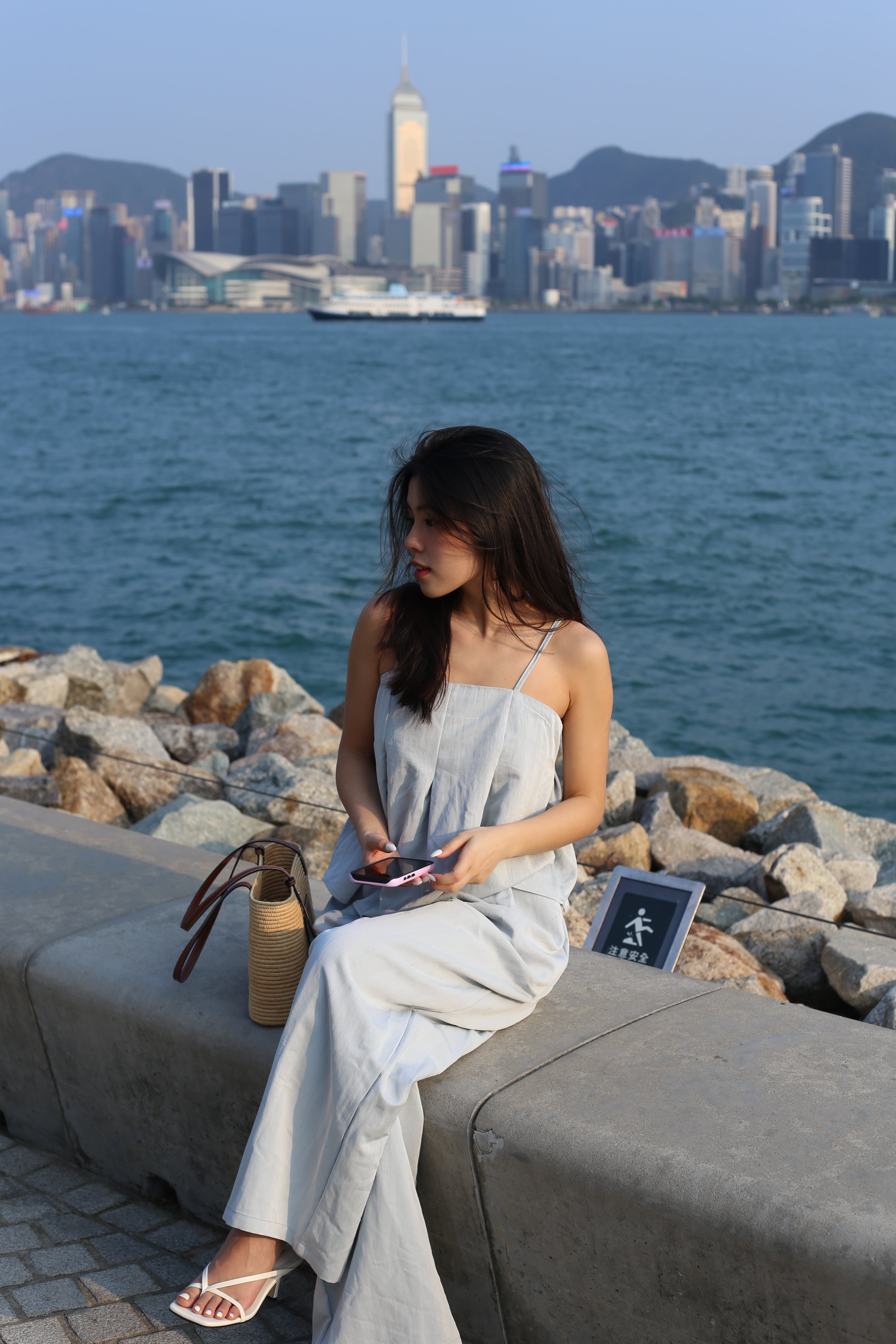 【夏日背心闊腳褲套裝🩵】Solid Cami Top With Wide Leg Pants Set