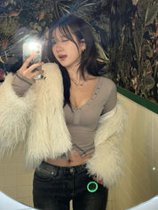 【吸睛小性感V領Top✨】Sunna V-Neck Solid Top