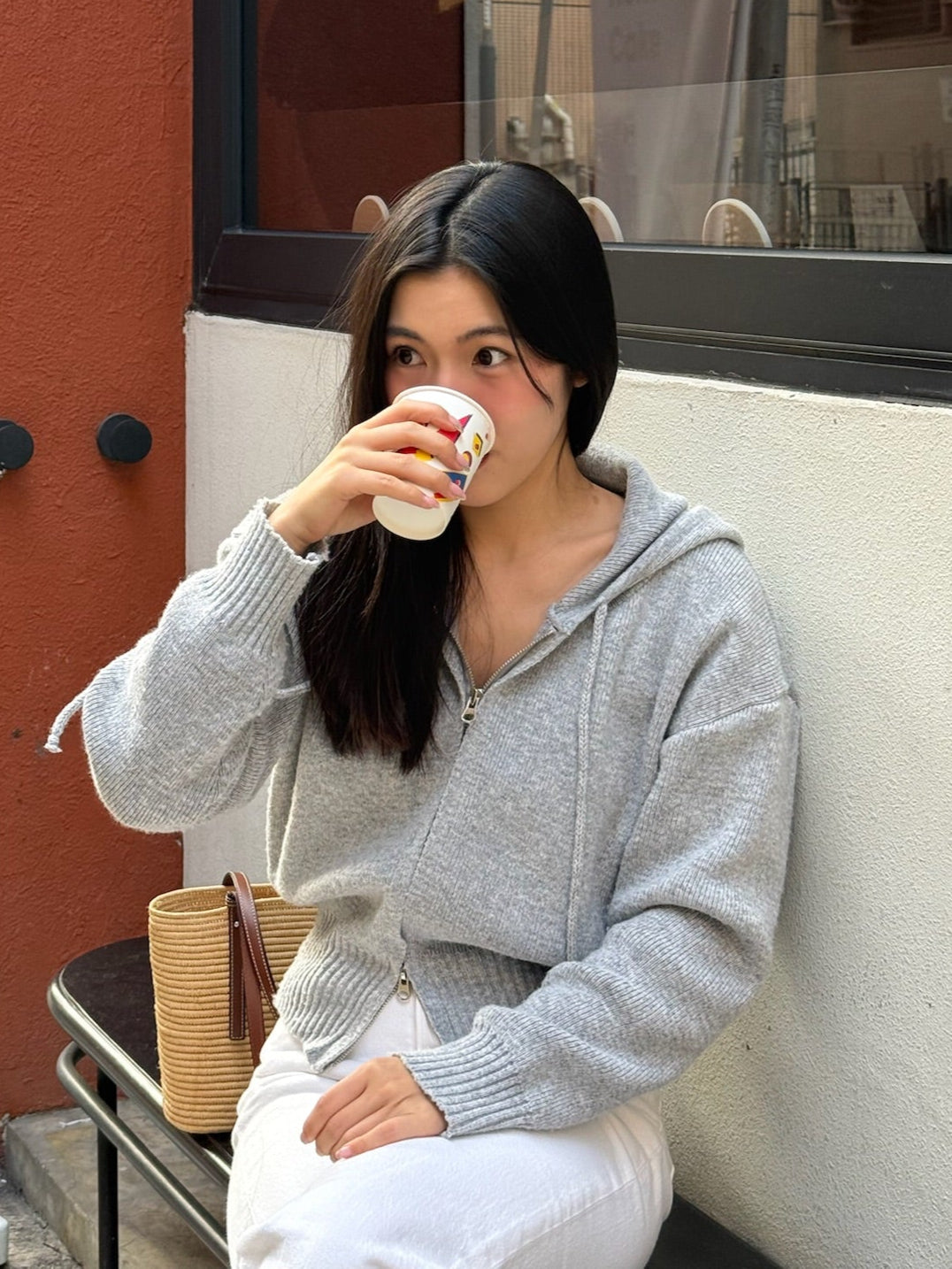 【超百搭針織外套🧺】Basic Solid 2 Way Zip Knit Hoodie