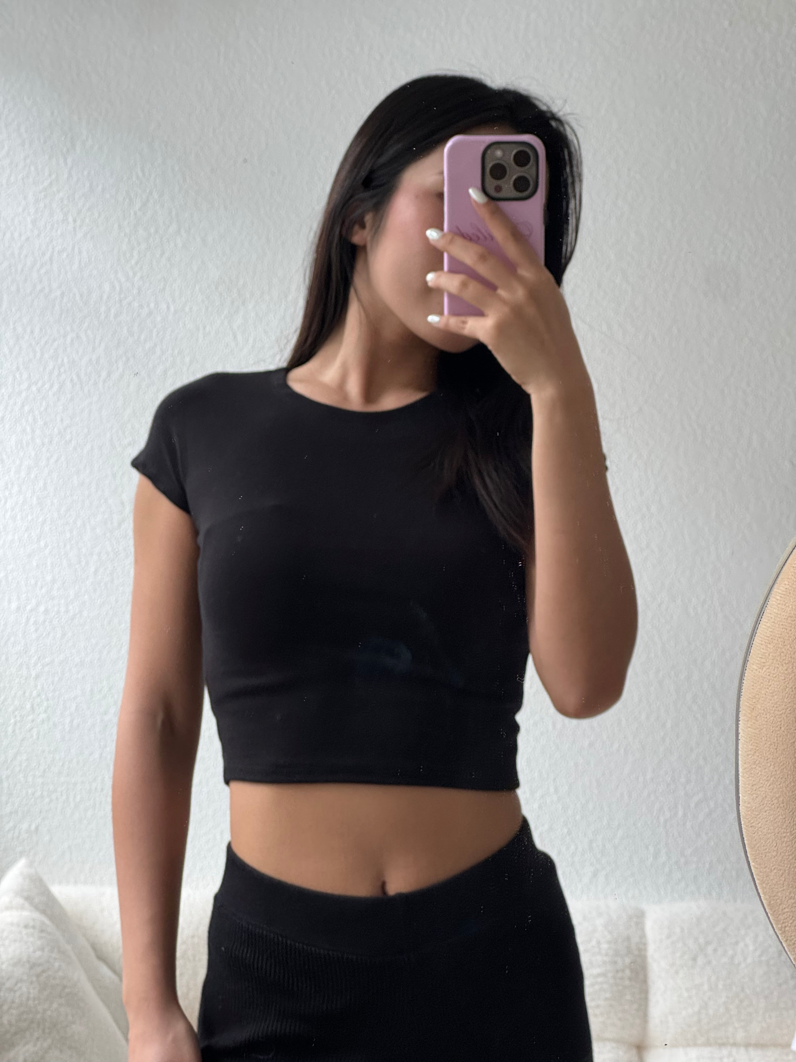 【歐美Girl必備！】Basic Solid Baby Crop Tee