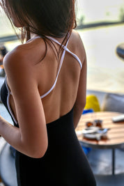 【✔️PAD｜交叉露背設計】Mixed Colour Cross Backless Mermaid Dress