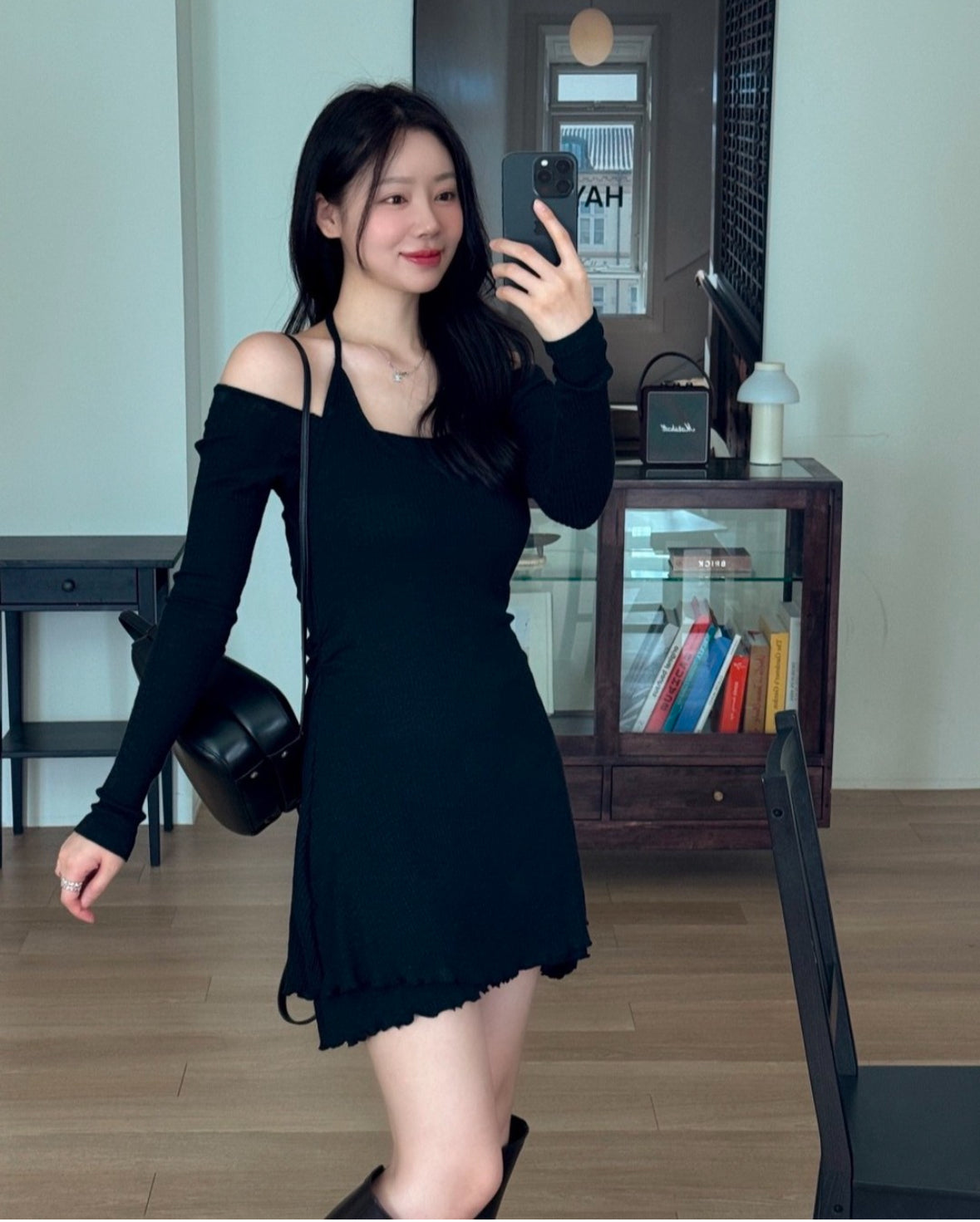 【Party Dress系列上線！】Solid Double Ruffle Off Shoulder Dress