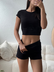 【歐美Girl必備！】Basic Solid Baby Crop Tee