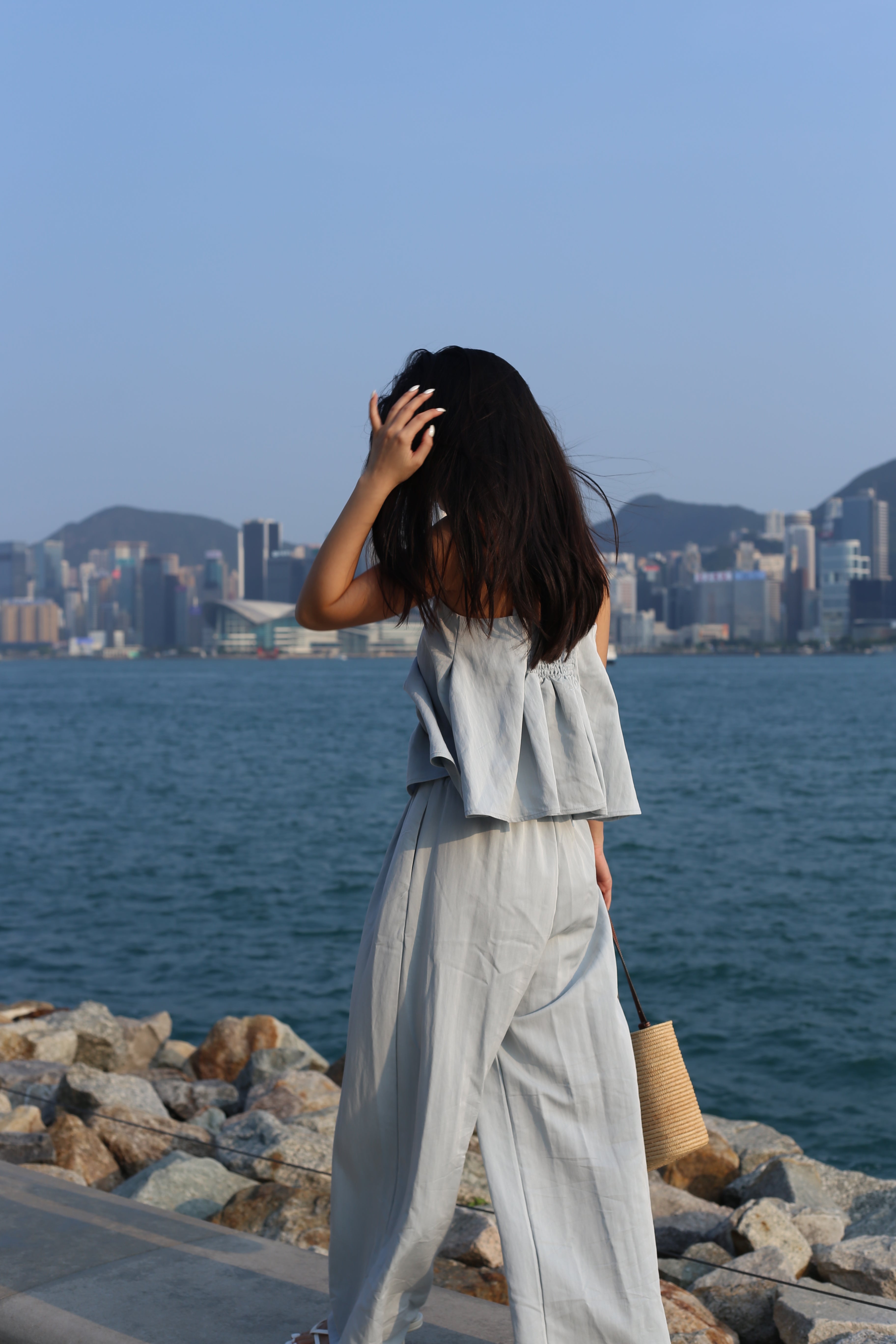 【夏日背心闊腳褲套裝🩵】Solid Cami Top With Wide Leg Pants Set
