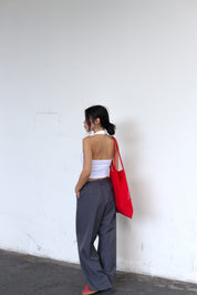 #T238【衣櫃必備背心】Basic Solid Button Front Halter Top
