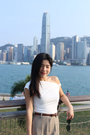 【大熱必入款式！】Basic Solid Twisted Shoulder Top