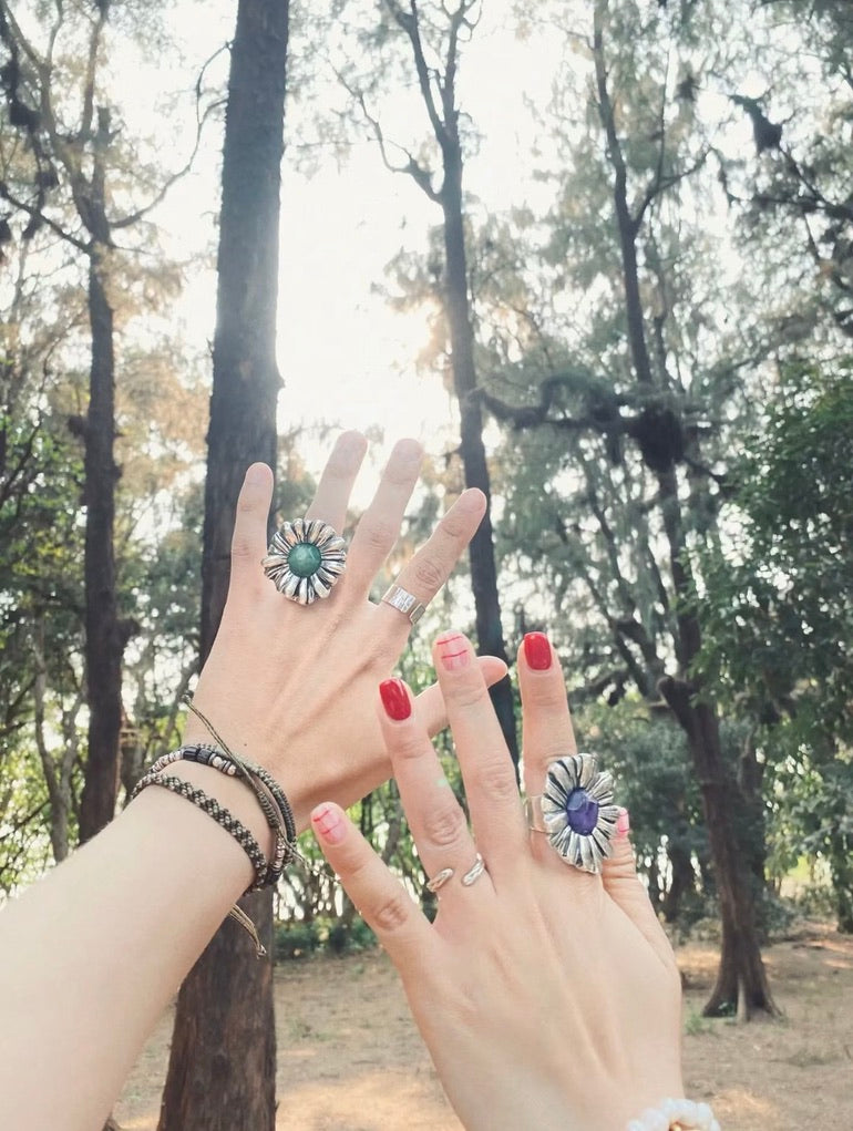 【西班牙手工戒指】Sliver Flower Ring