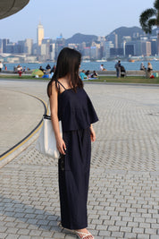 【夏日背心闊腳褲套裝🩵】Solid Cami Top With Wide Leg Pants Set