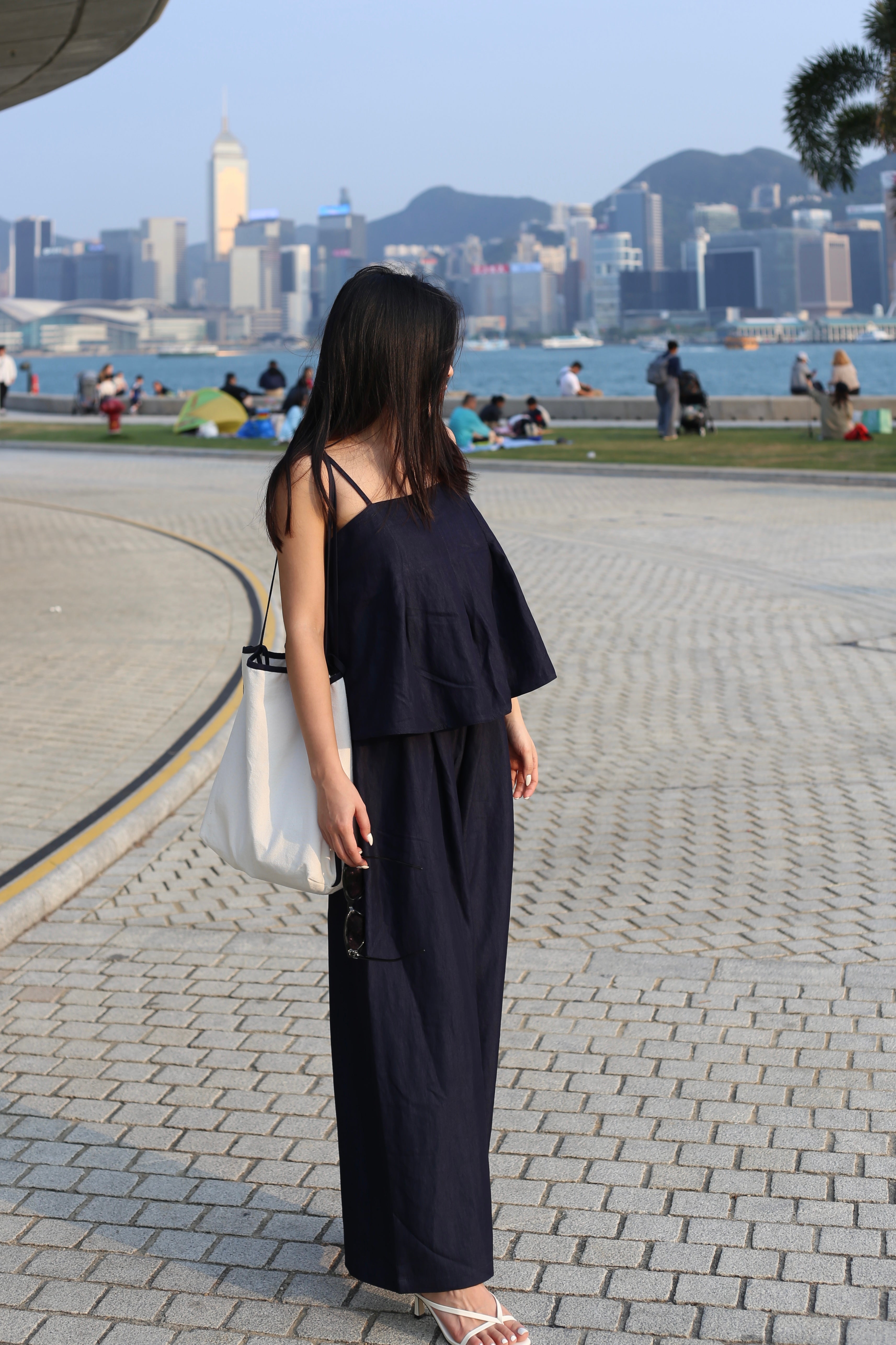 【夏日背心闊腳褲套裝🩵】Solid Cami Top With Wide Leg Pants Set
