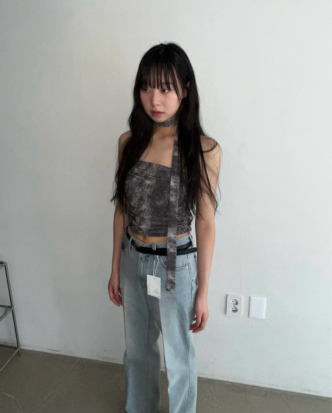 Tie Dye Tube Top With Scarf