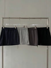 【百搭運動風短裙褲～】Basic Solid Drawstring Skort