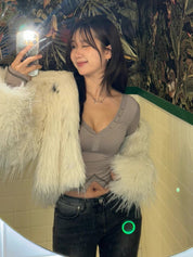 【吸睛小性感V領Top✨】Sunna V-Neck Solid Top