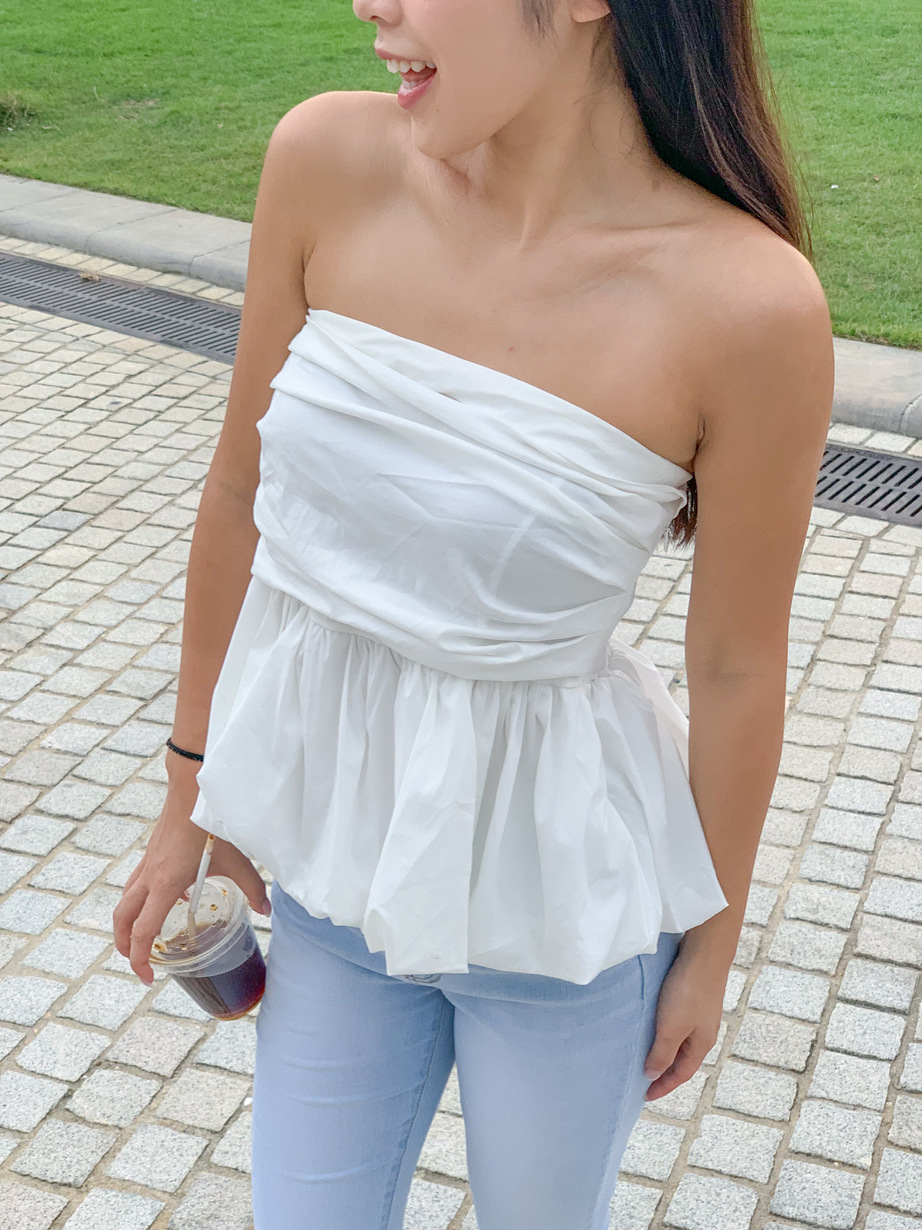 【氣質女生必入！知性美泡泡Top】Basic Solid Bubble Top