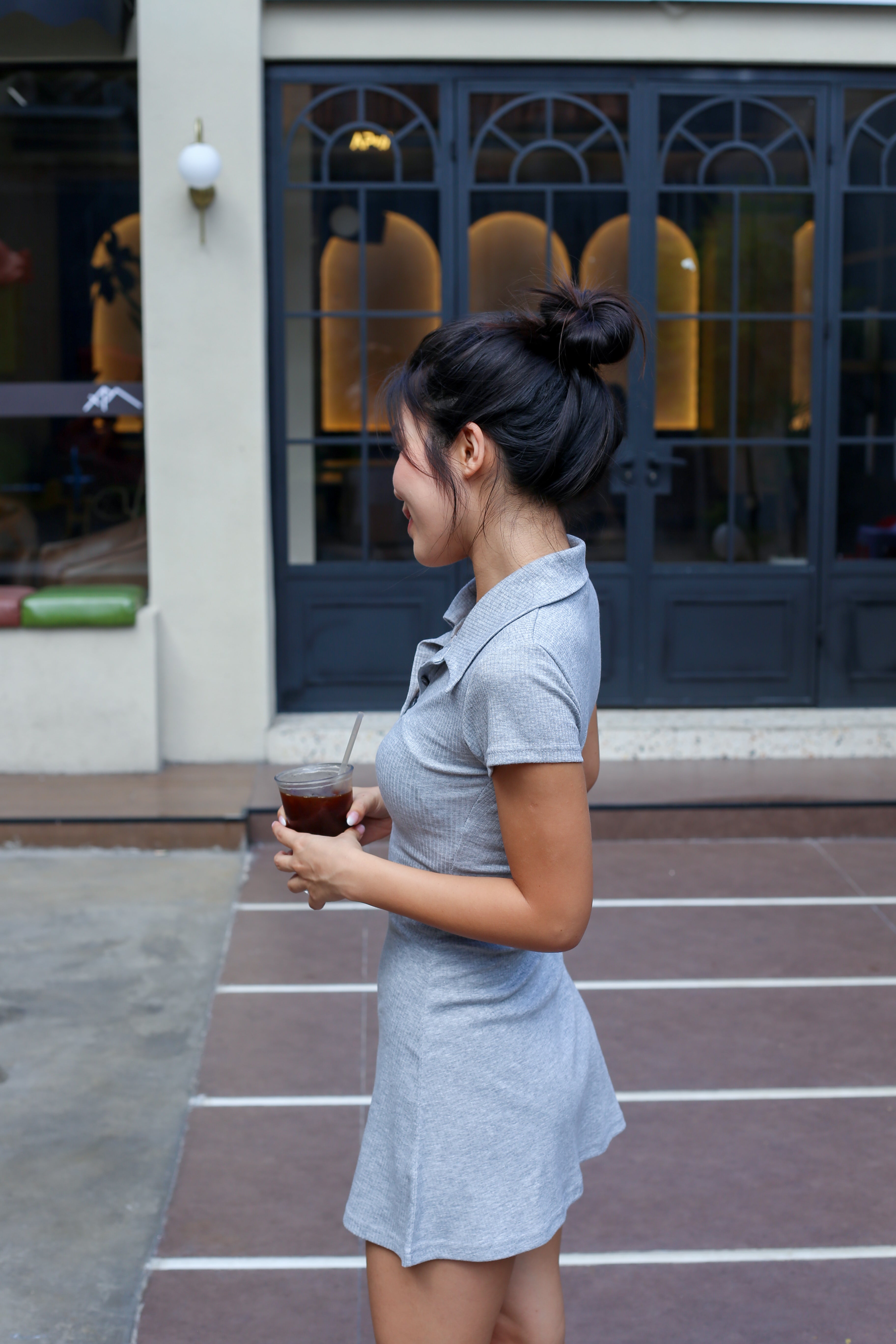 【歐美風Polo連身短裙】Basic Solid Polo Mini Dress