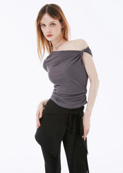【大熱必入款式！】Basic Solid Twisted Shoulder Top