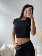 【歐美Girl必備！】Basic Solid Baby Crop Tee
