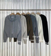 【超百搭針織外套🧺】Basic Solid 2 Way Zip Knit Hoodie