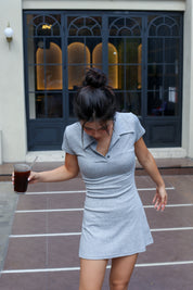 【歐美風Polo連身短裙】Basic Solid Polo Mini Dress
