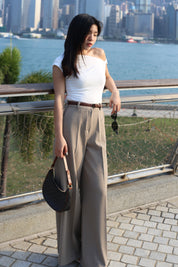 【大熱必入款式！】Basic Solid Twisted Shoulder Top