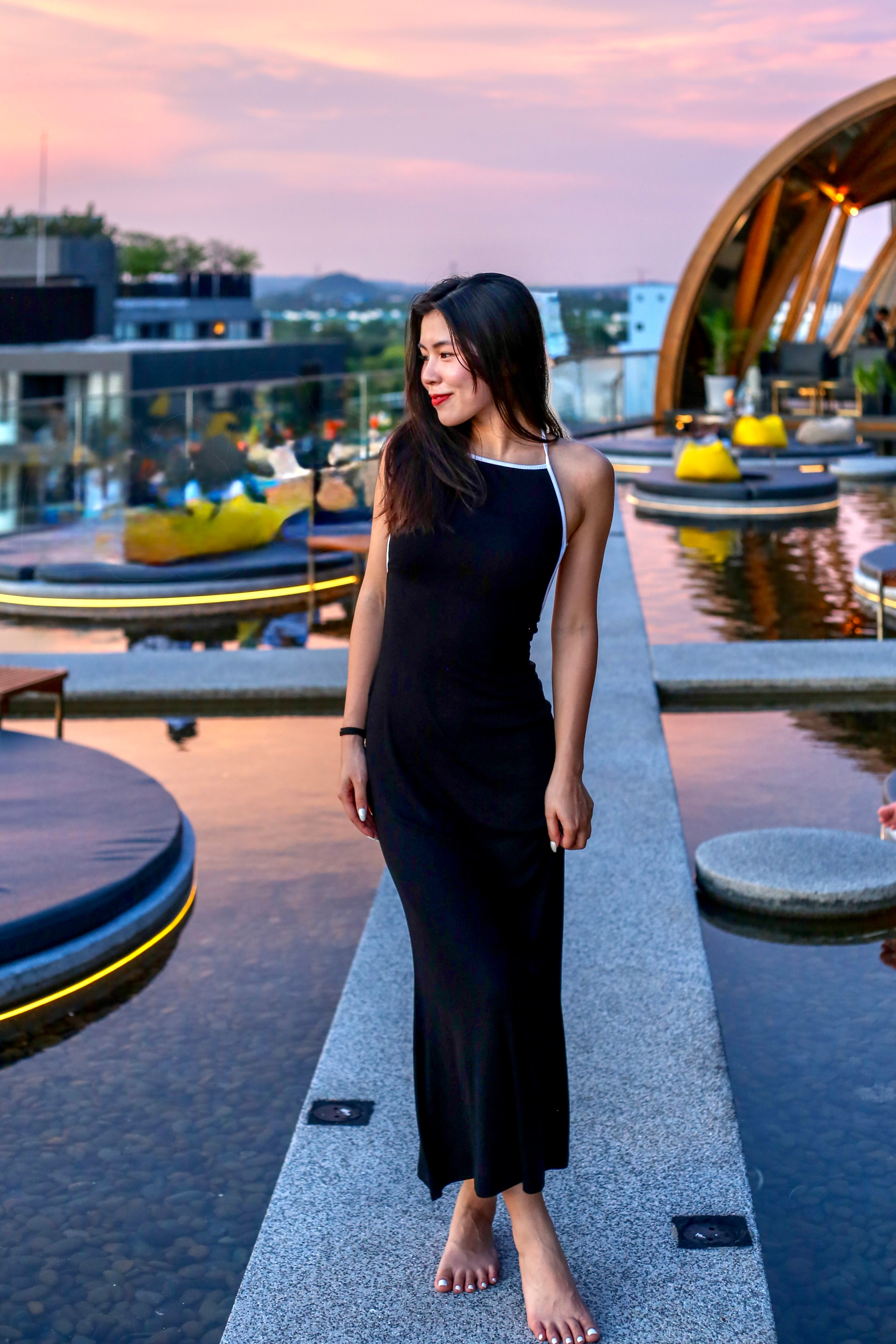 【✔️PAD｜交叉露背設計】Mixed Colour Cross Backless Mermaid Dress