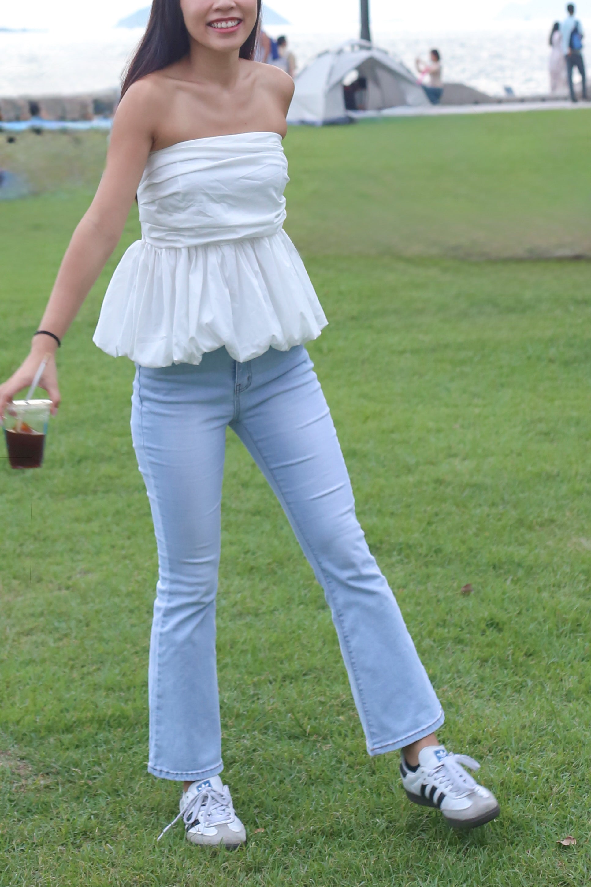 【氣質女生必入！知性美泡泡Top】Basic Solid Bubble Top