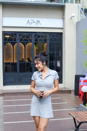 【歐美風Polo連身短裙】Basic Solid Polo Mini Dress