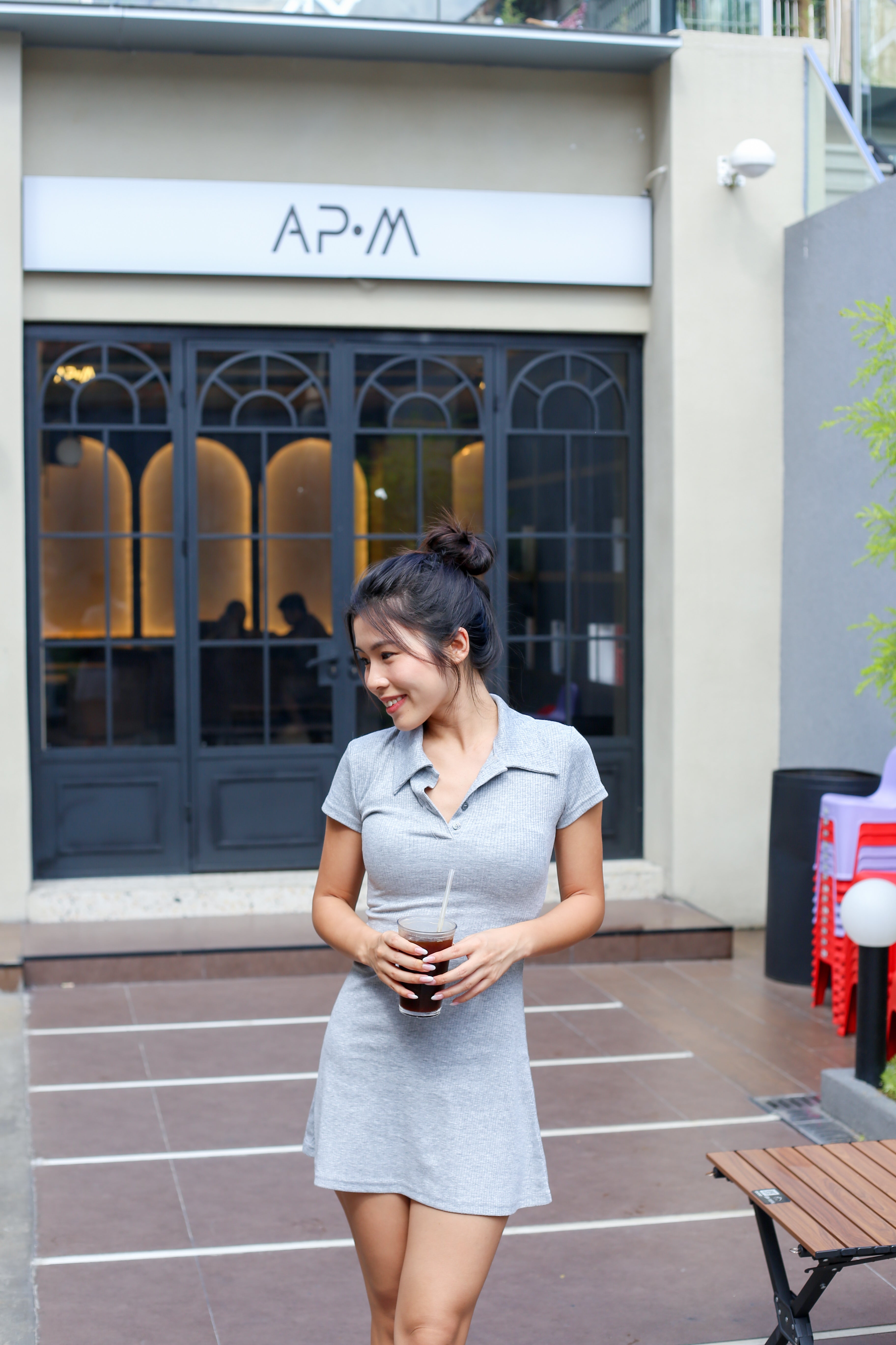 【歐美風Polo連身短裙】Basic Solid Polo Mini Dress