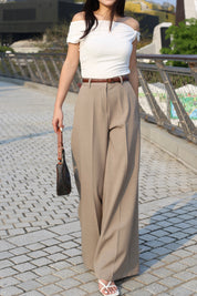 【滿分西褲｜返工必備✨】Solid High Waist Suit Pants