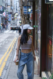 【絕美配色！】Mixed-Colour Striped Halter Top